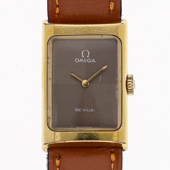 OMEGA Devil Brown Gold Plated/leather MN - Picture 1 of 6